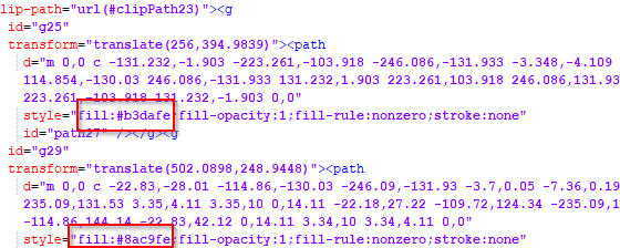 SVG Code mit fill und Farbe für nichtanpassbare Icon Farbe