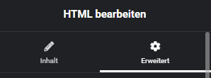 HTML Widget Erweitert ausgewählt