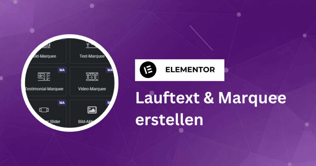 Tutorial Cover Elementor Lauftext Marquee erstellen