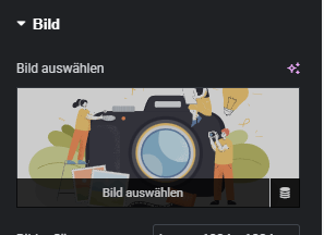 Bild-Widget in Elementor auswählen um SVG Icon einzufügen