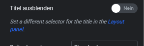 Titel ausblenden Schieberegler