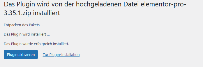 Elementor Pro Plugin in WordPress aktivieren